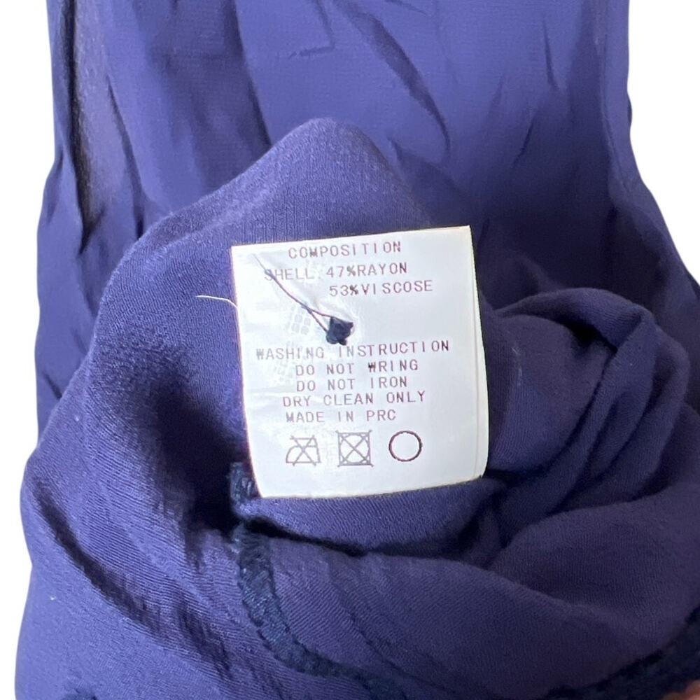 BLQ Size 1 Blue Rayon Women's Top - Picture 5 of 6